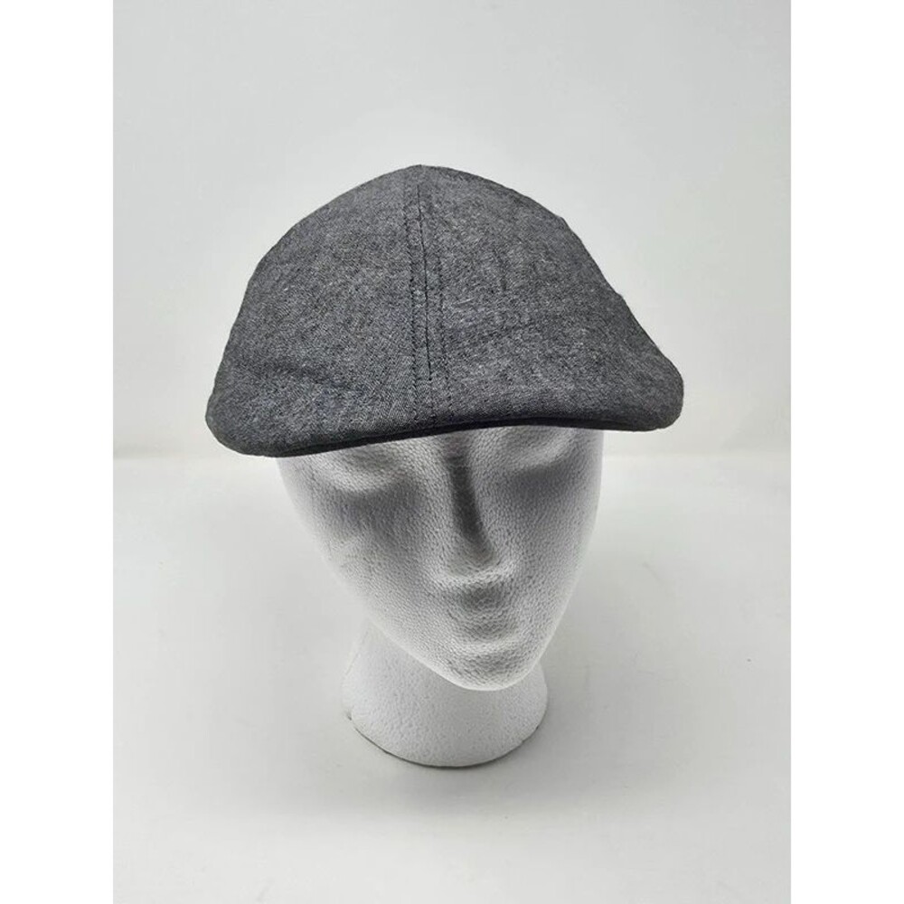 David and Young Dark Gray Denim Flat Cap Newsboy Ivy Hat L/XL